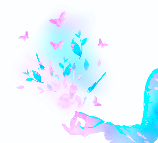 Blätter und Schmetterlinge in Bewegung